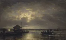 Summer Night on the Neva, 1875. Artist: Bogolyubov, Alexei Petrovich (1824-1896)