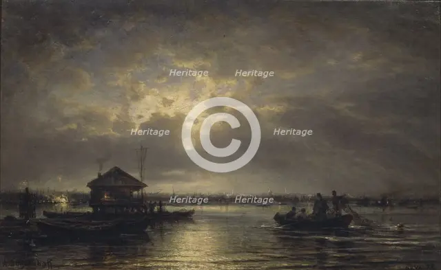 Summer Night on the Neva, 1875. Artist: Bogolyubov, Alexei Petrovich (1824-1896)