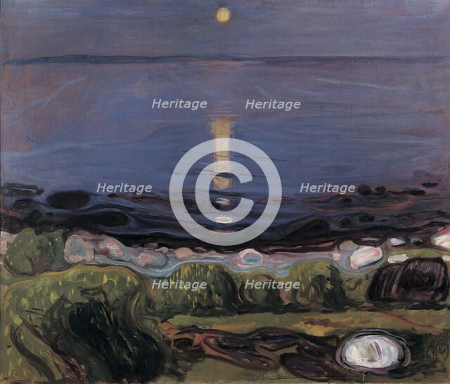 Summer Night by the Beach. Artist: Munch, Edvard (1863-1944)