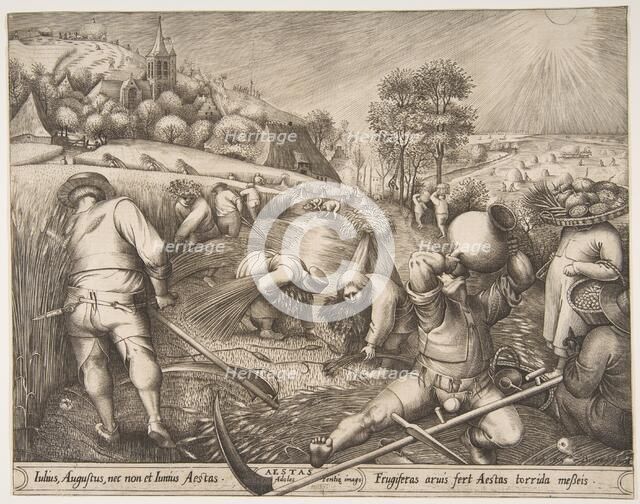 Summer (Aestas) from the series The Seasons, 1570. Creator: Pieter van der Heyden.