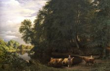 Summer afternoon by a lake, 1859. Creator: Peter Christian Thamsen Skovgaard