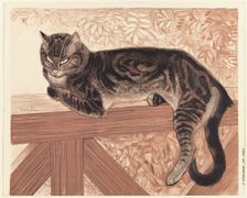 Summer: Cat on a Balustrade, 1909. Creator: Theophile Alexandre Steinlen