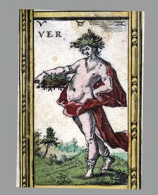Summer coloured engraving from the book Le Theatre du monde or Nouvel Atlas 1645, create…