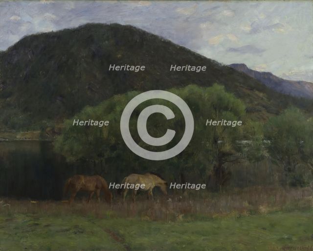 Summer Evening at Kviteseid, 1893. Creator: Erik Werenskiold.