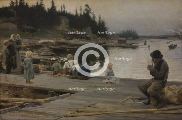 Summer Evening at Hammar's Repair Yard, 1885. Creator: Albert Edelfelt.