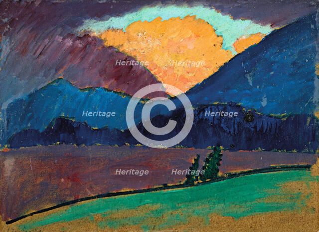 Summer evening at Murnau, 1908-1909. Creator: Javlensky, Alexei, von (1864-1941).