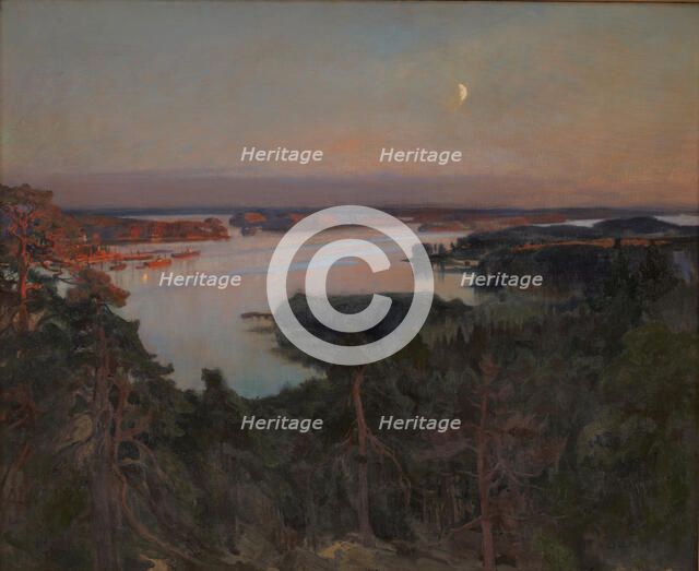 Summer Evening, Haiko Fiord , 1899. Creator: Edelfelt, Albert Gustaf Aristides (1854-1905).