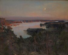 Summer Evening, Haiko Fiord , 1899. Creator: Edelfelt, Albert Gustaf Aristides (1854-1905)