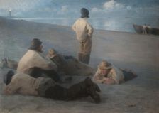 Summer Evening on the Beach at Skagen, 1884. Creator: Peder Severin Kroyer