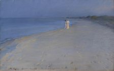 Summer evening on the south beach of Skagen. Anna Ancher and Marie Krøyer, 1893