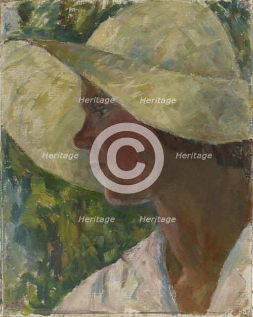 Summer Hat, (self-portrait), 1930-1938. Creator: Aino von Boehm.