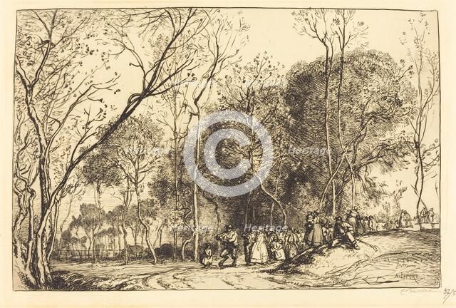 Summer in Saint-Martin, the Past Nuptials (Ete de la Saint-Martin, la noce qui passe), 1908. Creator: Auguste Lepere.