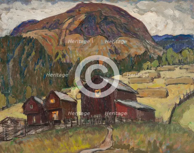 Summer Landscape with Shielings. Study from North Norway. Creator: Anna Katarina Boberg.