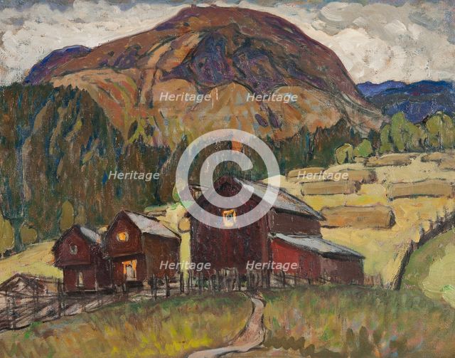 Summer Landscape with Shielings. Study from North Norway. Creator: Anna Katarina Boberg.