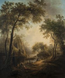 Summer Landscape with Water and Tall Trees. Creator: Elias Martin