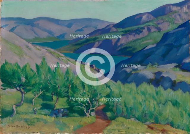 Summer Landscape from Linhammar, 1934. Creator: Anton Lindforss.