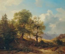 Summer landscape in the high mountains, 1856. Creator: Joseph Hoger