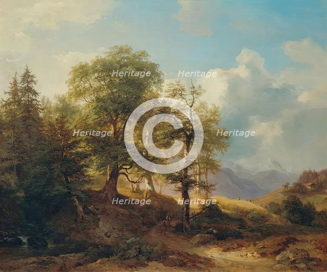 Summer landscape in the high mountains, 1856. Creator: Joseph Hoger.