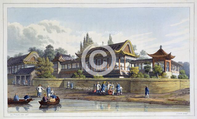 'Summer Palace of the Emperor, Opposite the City of Tien-Sing', China, 1817. Artist: J Clark