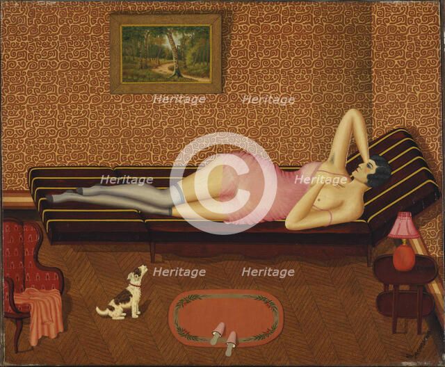 Summer Siesta (Woman Lying), 1933. Creator: Peyronnet, Dominique (1872-1943).