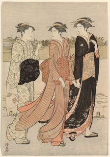 Summer Twilight on the Banks of the Sumida River, c. 1784. Creator: Torii Kiyonaga