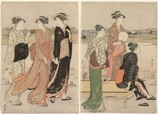 Summer Twilight on the Banks of the Sumida River, c. 1784. Creator: Torii Kiyonaga
