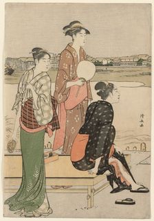 Summer Twilight on the Banks of the Sumida River, c. 1784. Creator: Torii Kiyonaga