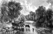 "Summer Time - Crossing the Ford" - painted by T. J. Soper - from the Exhibition of the National Ins Creator: Mason Jackson