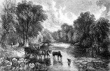 "Summer Time - Crossing the Ford" - painted by T. J. Soper - from the Exhibition of the National Ins Creator: Mason Jackson