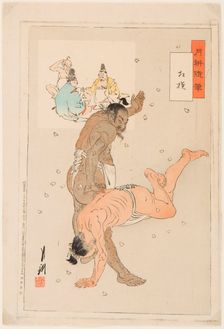 Sumo Wrestlers in Action, 1899