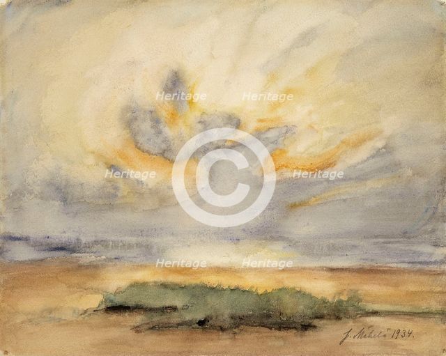 Sun on the shore, 1934. Creator: Juho Makela.