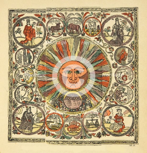Sun and Zodiac, 19th century.