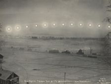 Sun Cycle Taken Dec 21-17. Looking South from Gov. Hill, 1917. Creator: H.G Kaiser
