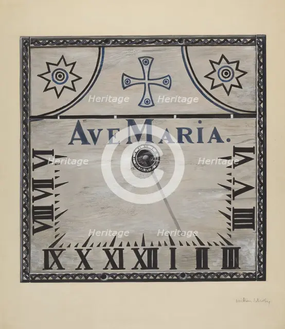 Sun Dial, c. 1937. Creator: William Kerby.