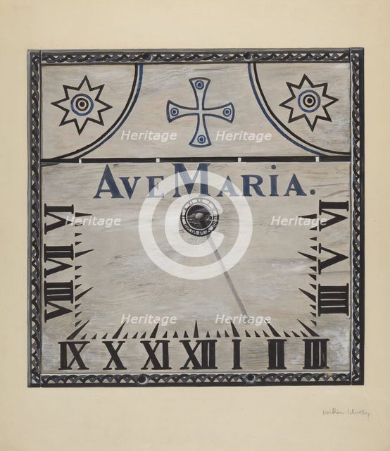 Sun Dial, c. 1937. Creator: William Kerby.