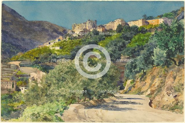 Sun-Drenched Hills near Menton, 1880. Creator: Jules-Ferdinand Jacquemart.