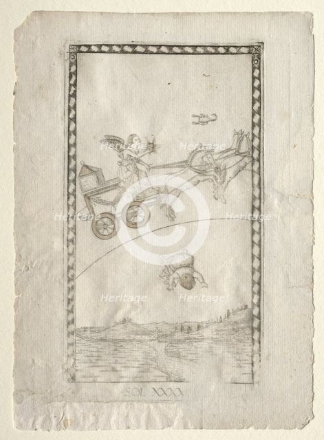 Sun (from the Tarocchi, series A: Firmaments of the Universe, #44), before 1467. Creator: Master of the E-Series Tarocchi (Italian, 15th century).