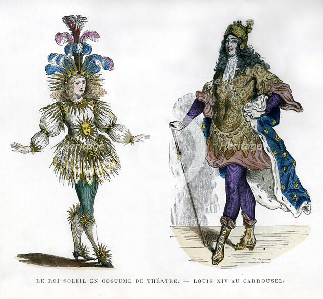 Sun King theatre costume, and King Louis XIV of France, 1882-1884. Artist: Unknown