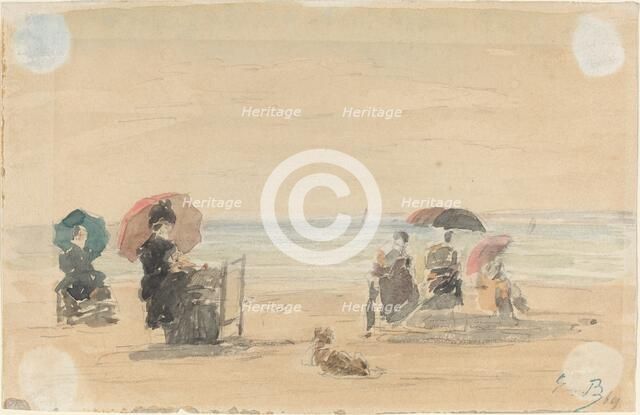 Sun-Shades, Trouville, 1869. Creator: Eugene Louis Boudin.