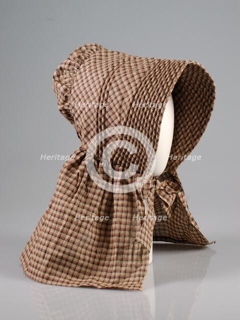 Sunbonnet, American, ca. 1840. Creator: Unknown.