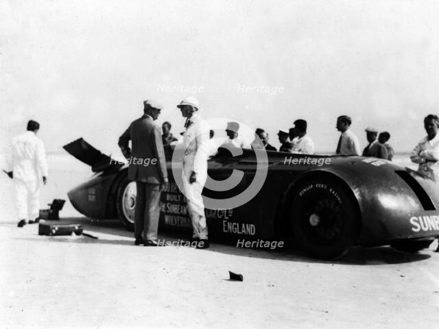 Sunbeam 1000hp World Land speed record attempt at Daytona 1927 Artist: Unknown.