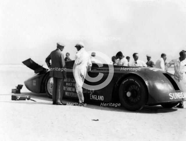 Sunbeam 1000hp World Land speed record attempt at Daytona 1927 Artist: Unknown.