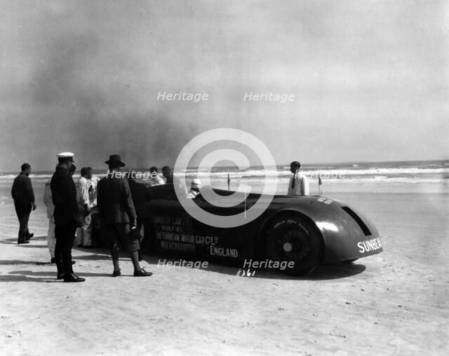 Sunbeam 1000hp World Land speed record attempt at Daytona 1927 Artist: Unknown.