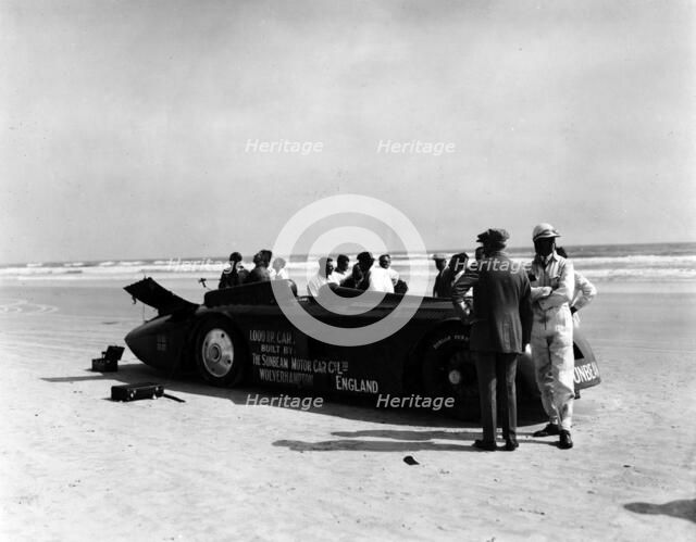 Sunbeam 1000hp World Land speed record attempt at Daytona 1927 Artist: Unknown.