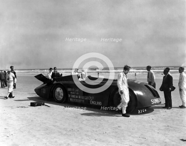 Sunbeam 1000hp World Land speed record attempt at Daytona 1927 Artist: Unknown.