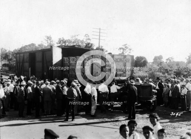 Sunbeam 1000hp World Land speed record attempt at Daytona 1927 Artist: Unknown.