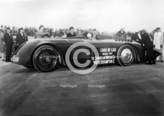 Sunbeam 1000hp World Land speed record attempt at Daytona 1927 Artist: Unknown.