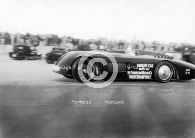 Sunbeam 1000hp World Land speed record attempt at Daytona 1927 Artist: Unknown.