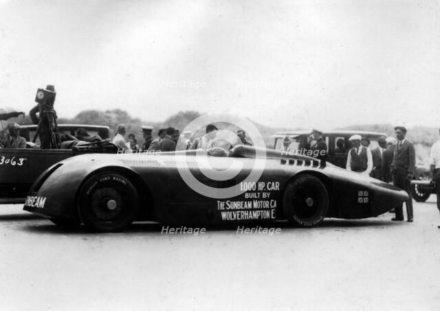 Sunbeam 1000hp World Land speed record attempt at Daytona 1927 Artist: Unknown.