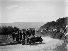 Sunbeam competing in the Caerphilly Hillclimb, Wales, 25 June 1914. Artist: Bill Brunell